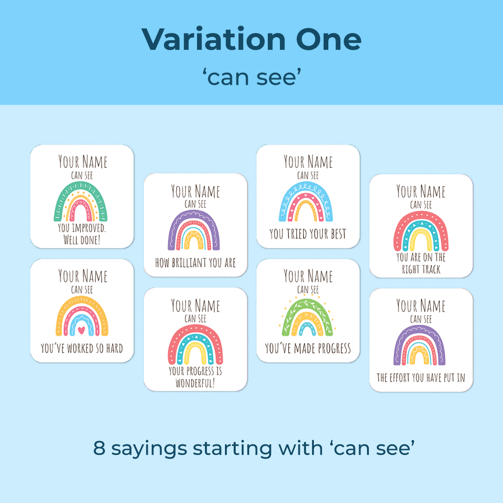 Personalised Rainbows Merit Stickers