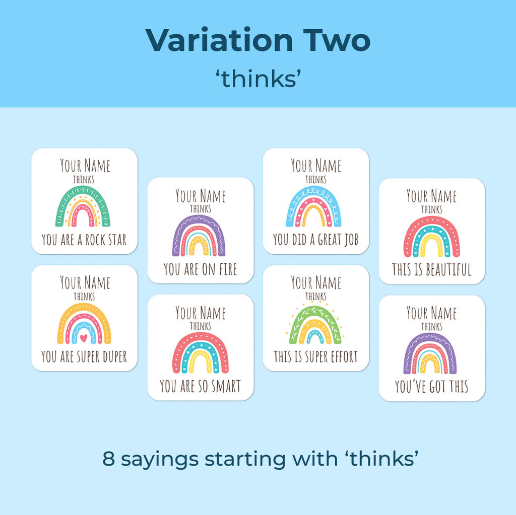 Personalised Rainbows Merit Stickers