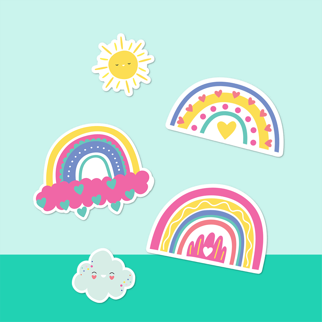 Gift Easy Party Decor Sheet Rainbows