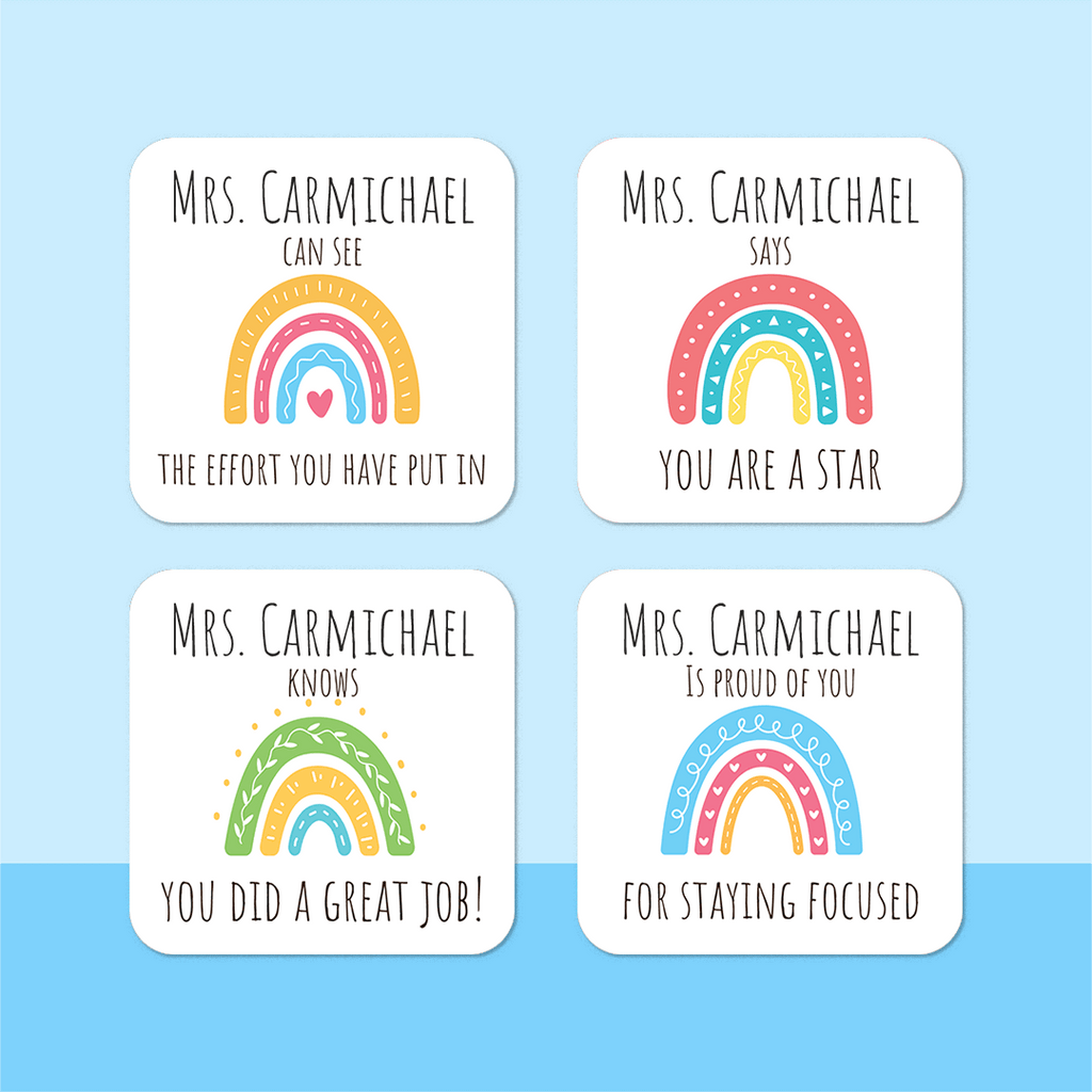 Personalised Rainbows Merit Stickers
