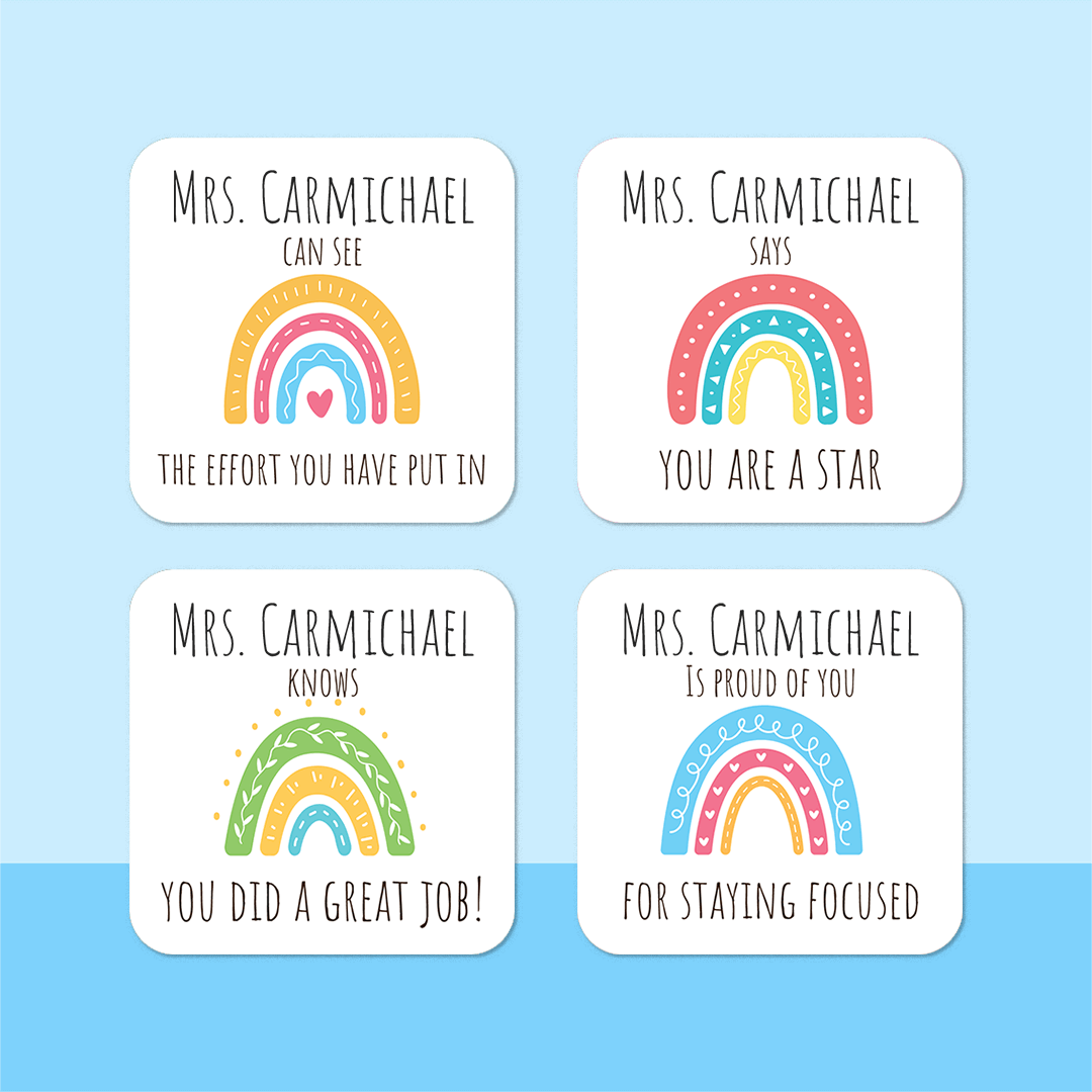 Personalised Rainbows Merit Stickers