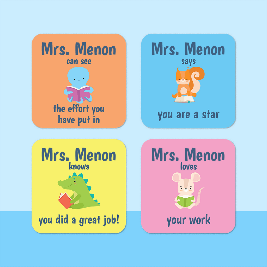 Personalised Reading Animals Merit Stickers