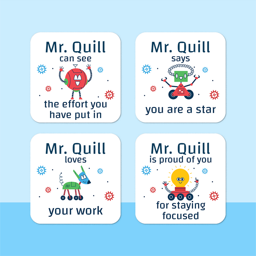 Personalised Robots Merit Stickers