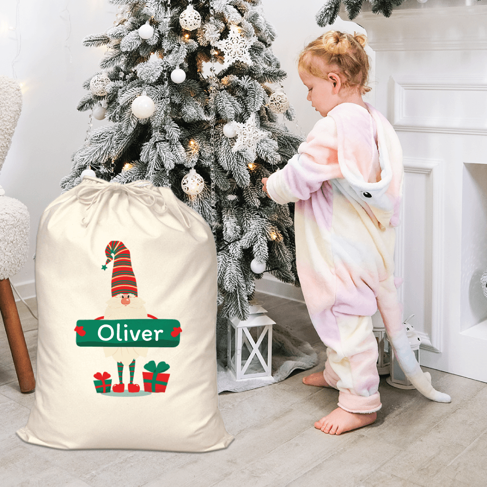 Personalised Santa Sack - Christmas Gnome