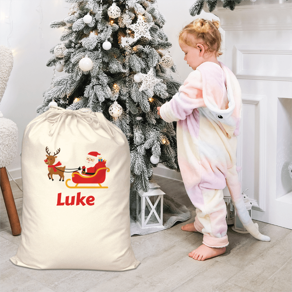 Personalised Santa Sack - Santas Sleigh