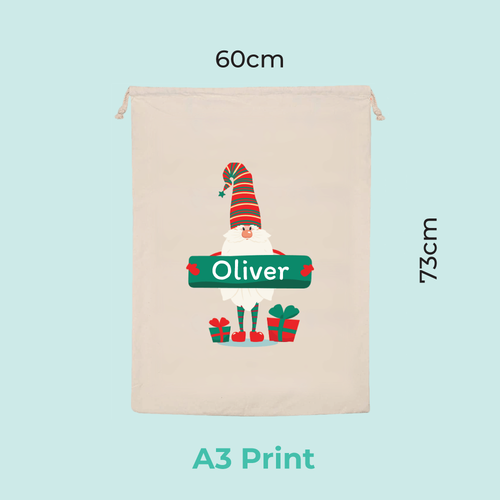 Personalised Santa Sack - Christmas Gnome