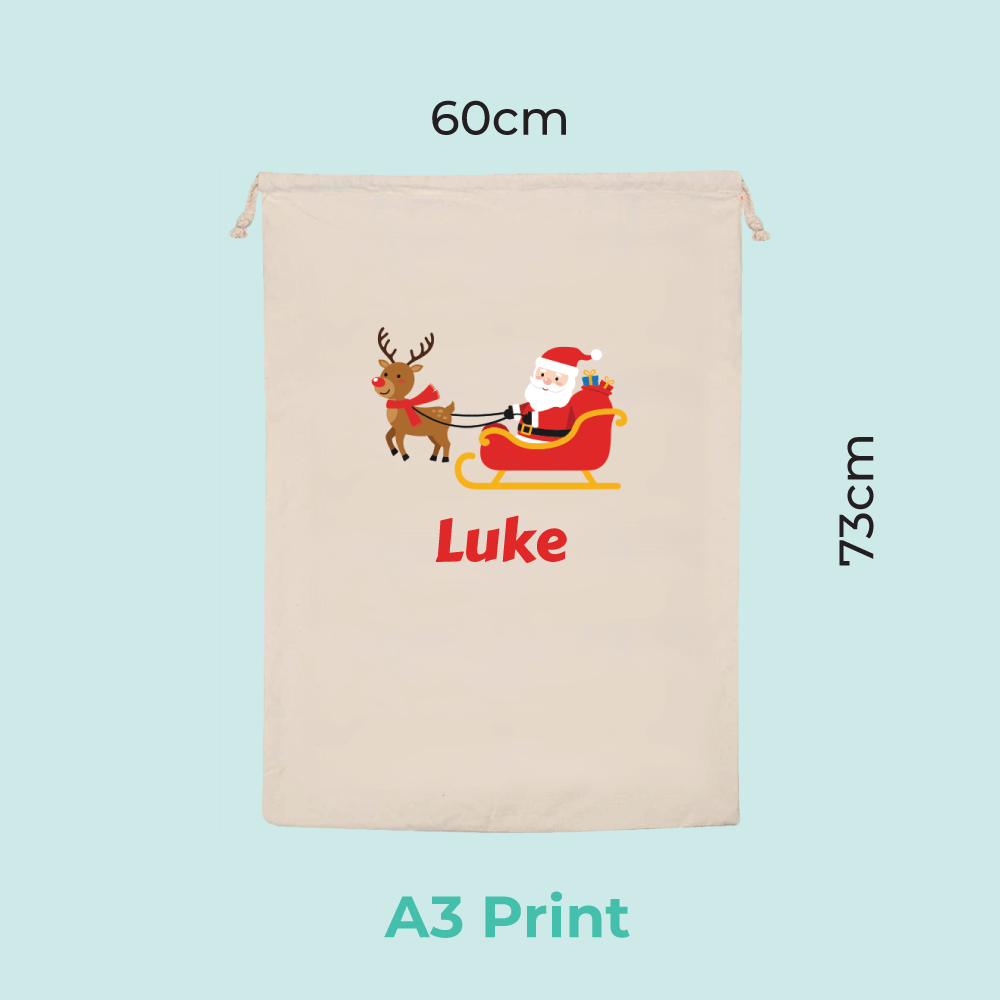Personalised Santa Sack - Santas Sleigh