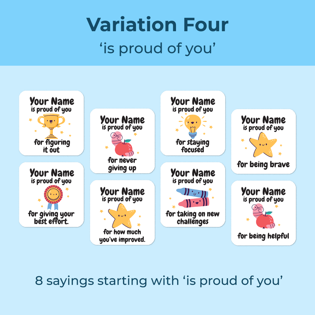 Personalised School Elements Merit Stickers