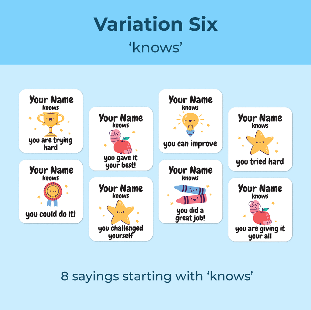 Personalised School Elements Merit Stickers