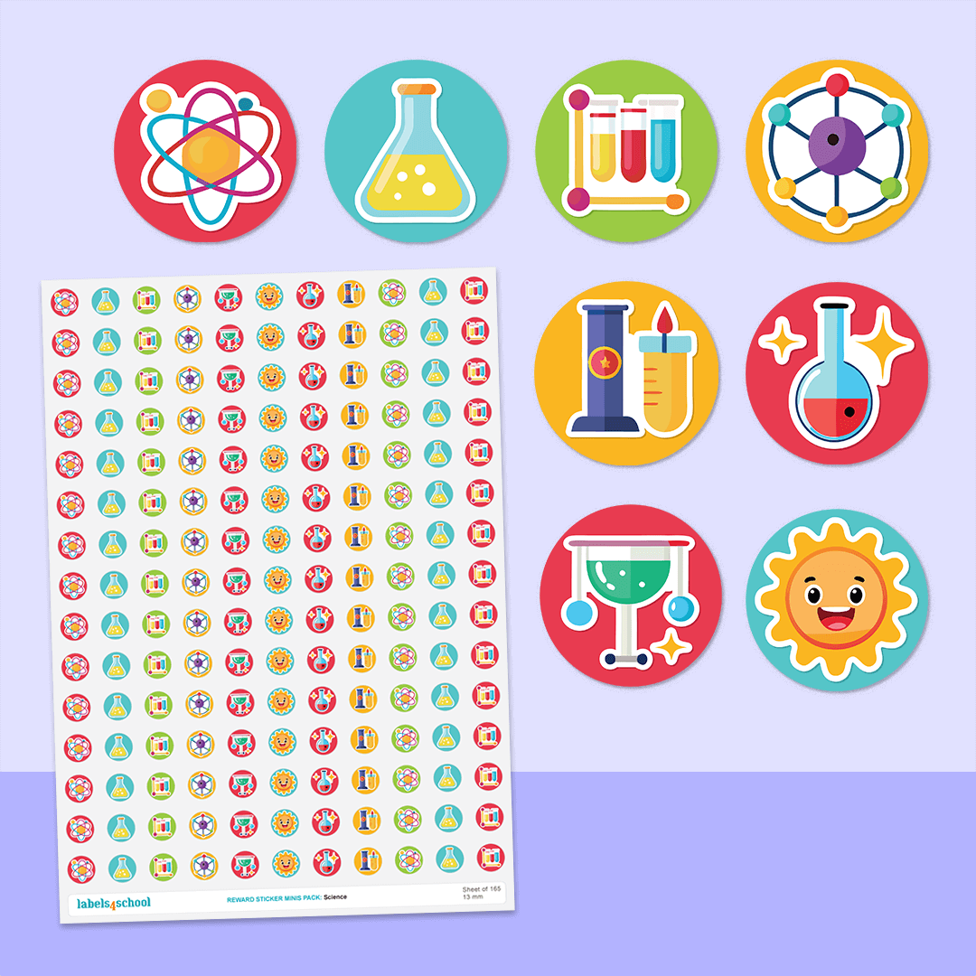 Science Class Sticker Science - Mini Reward Stickers 165 pack | Labels4school UK ...