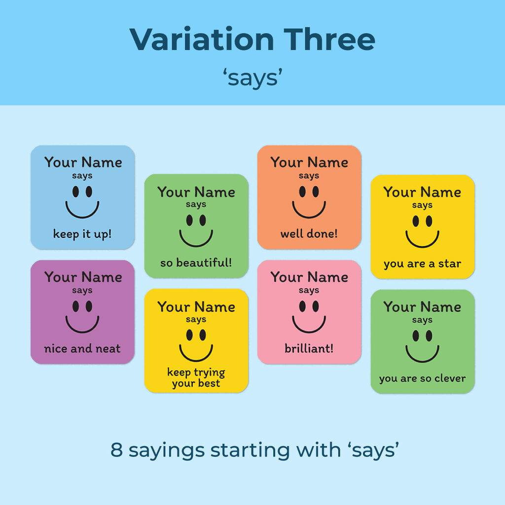 Personalised Smiley Face 1 Merit Stickers