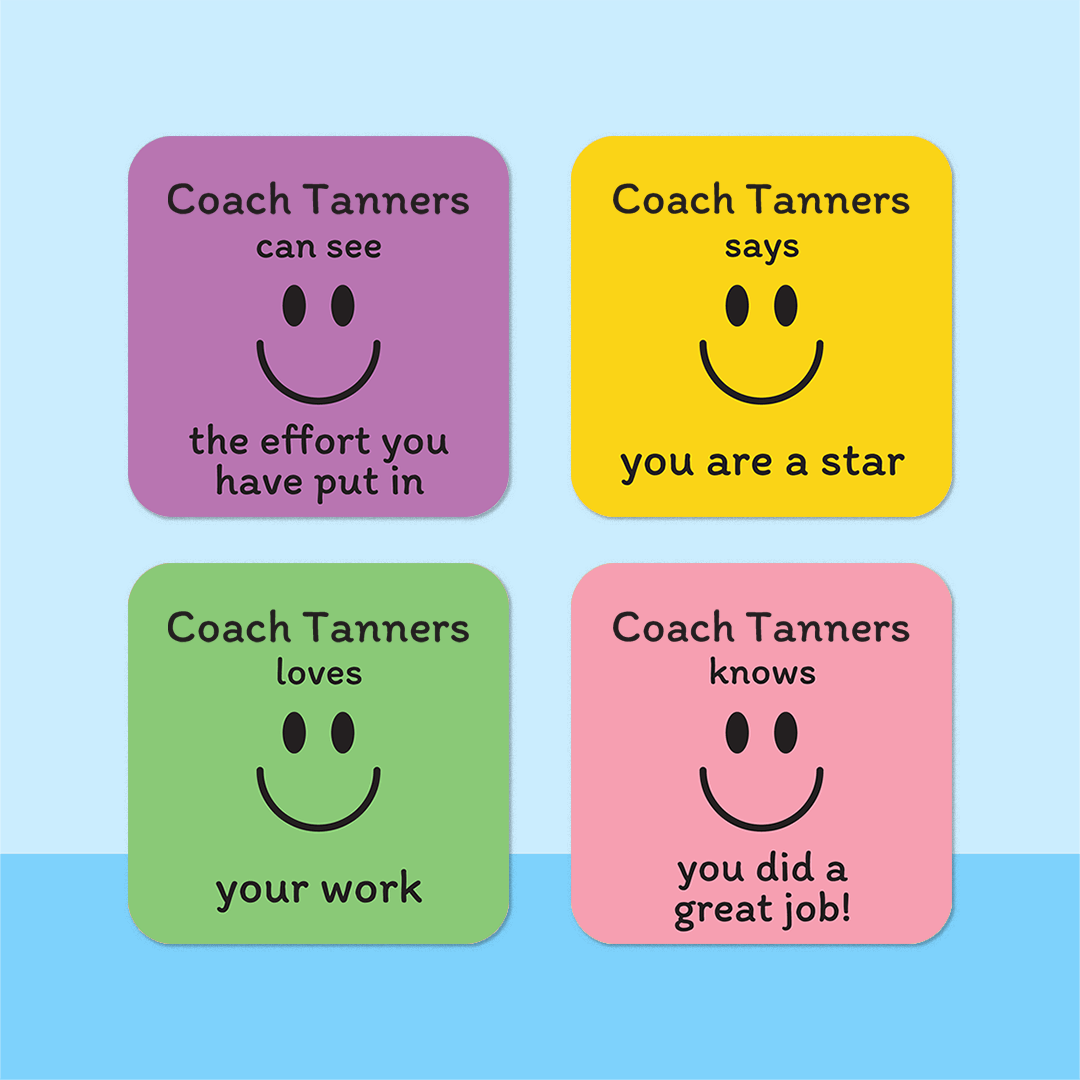 Personalised Smiley Face 1 Merit Stickers