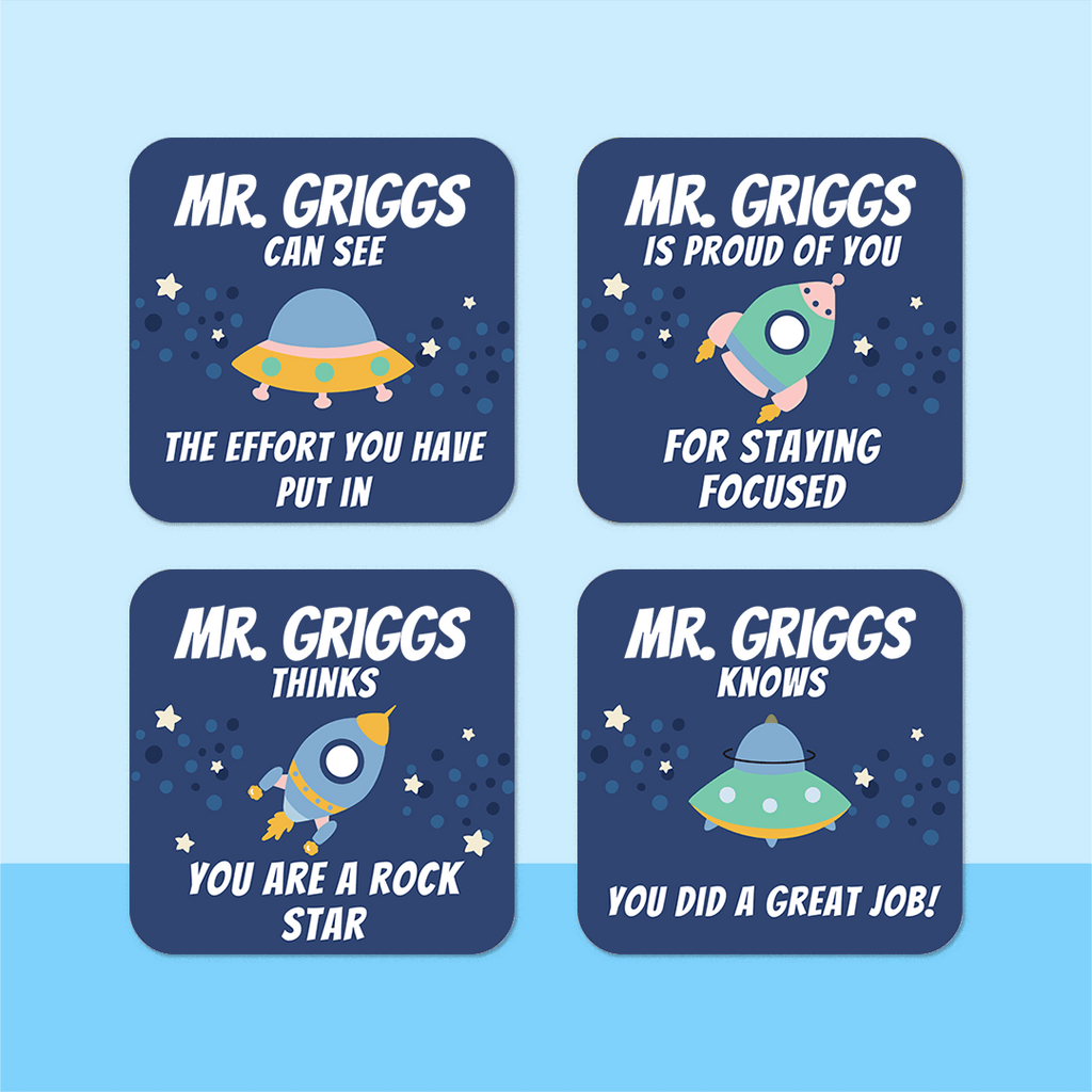 Personalised Space Adventure Merit Stickers