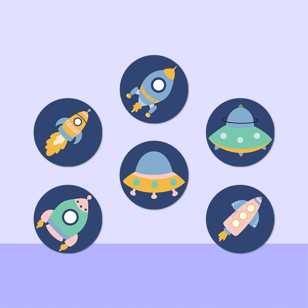 Space Adventure Mini Dot Stickers