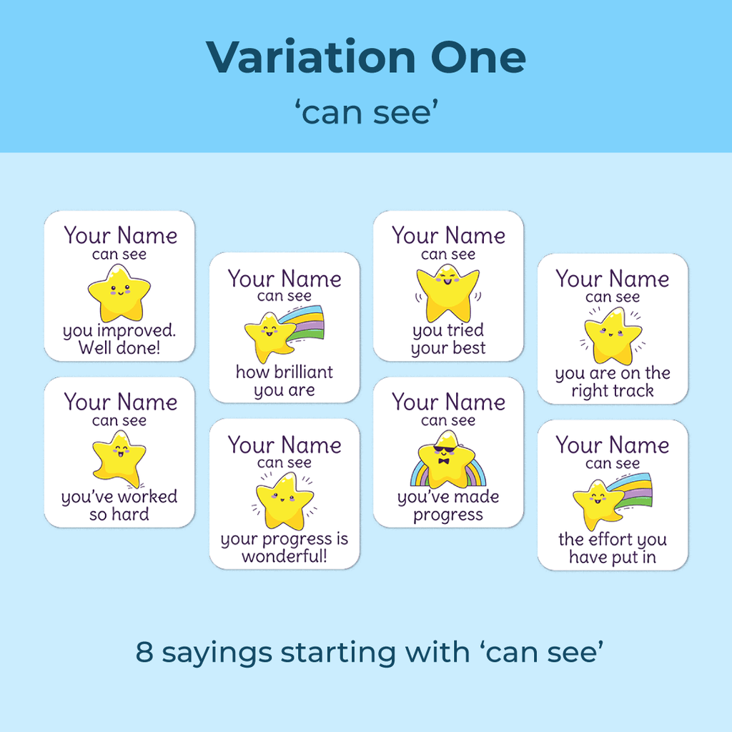 Personalised Stars Merit Stickers