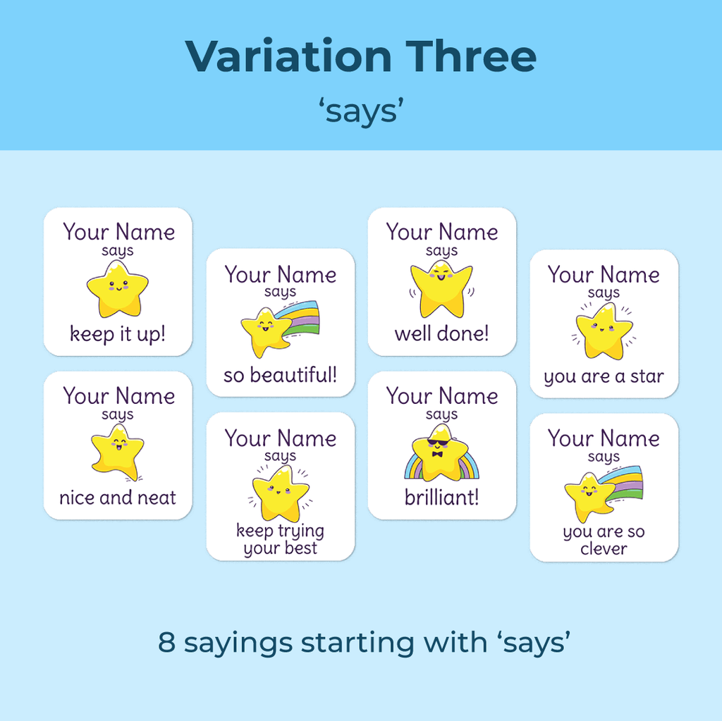 Personalised Stars Merit Stickers