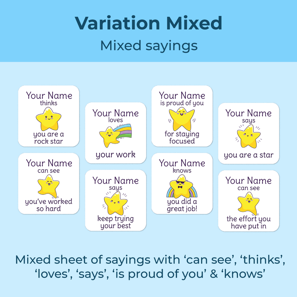 Personalised Stars Merit Stickers