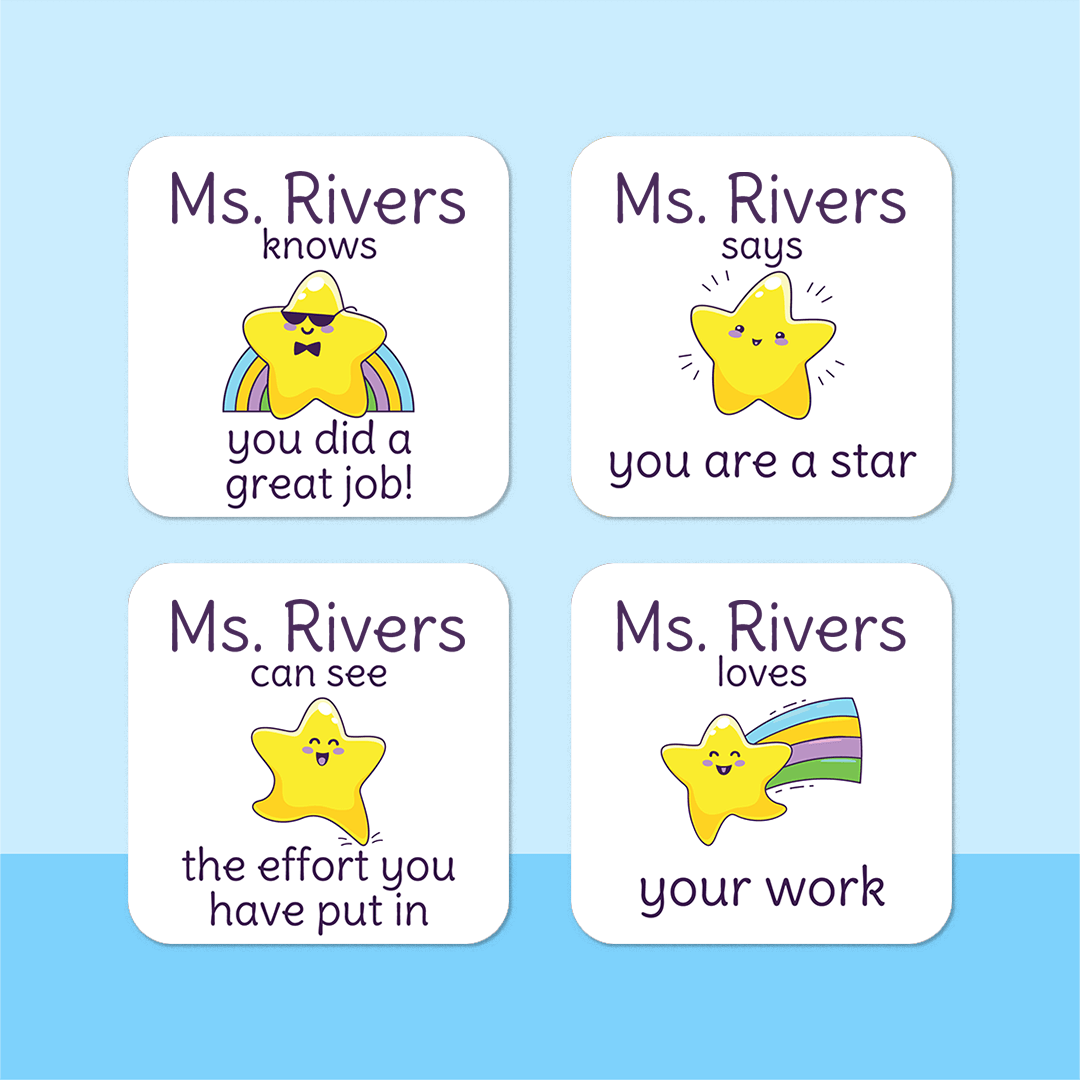 Personalised Stars Merit Stickers