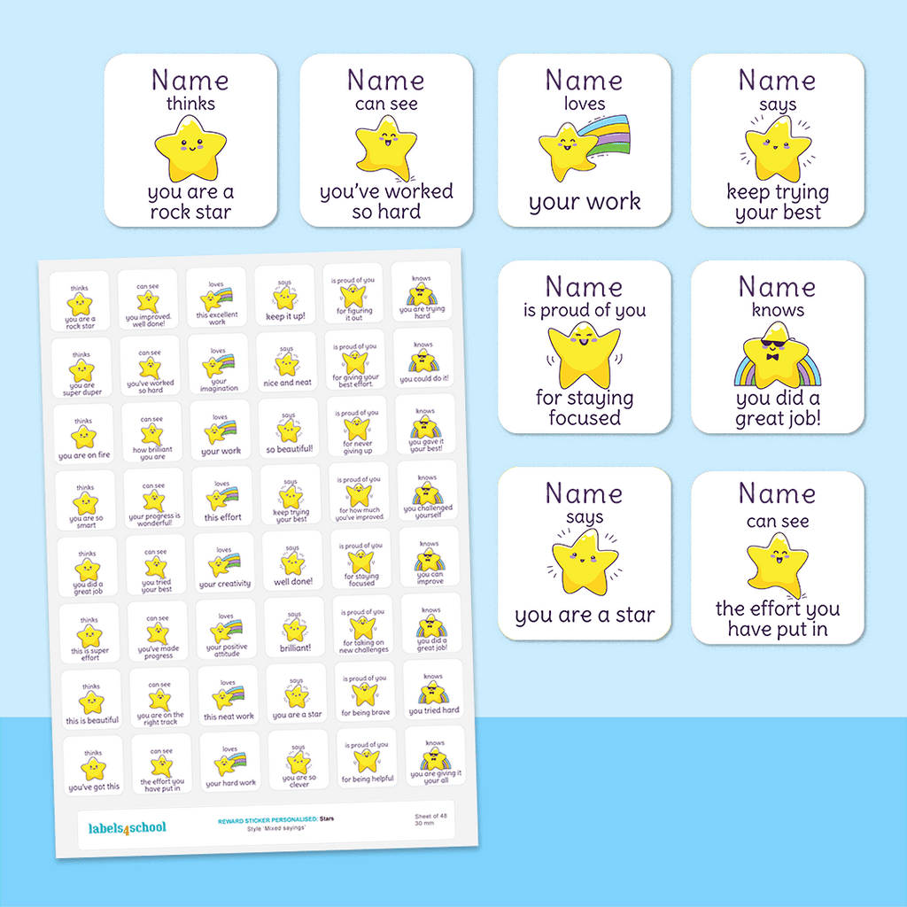 Personalised Stars Merit Stickers