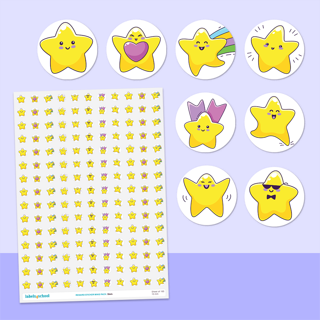 Star Mini Reward Stickers for Kids | 165 Pack Dot Labels – Labels4School UK