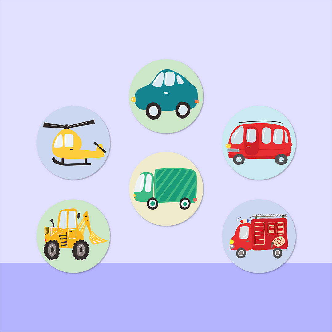 Transport Mini Dot Stickers