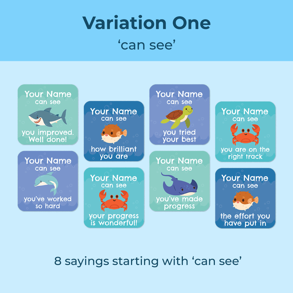 Personalised Under the Sea Merit Stickers