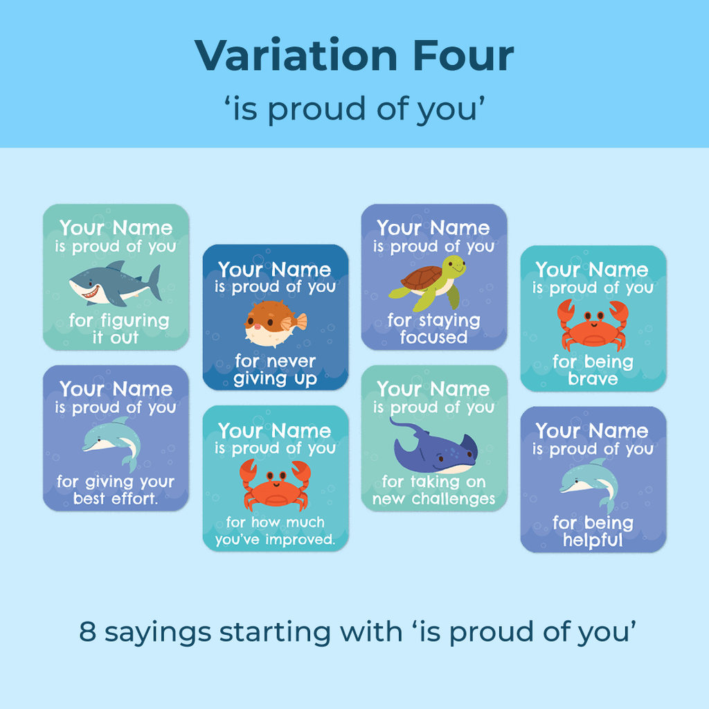 Personalised Under the Sea Merit Stickers