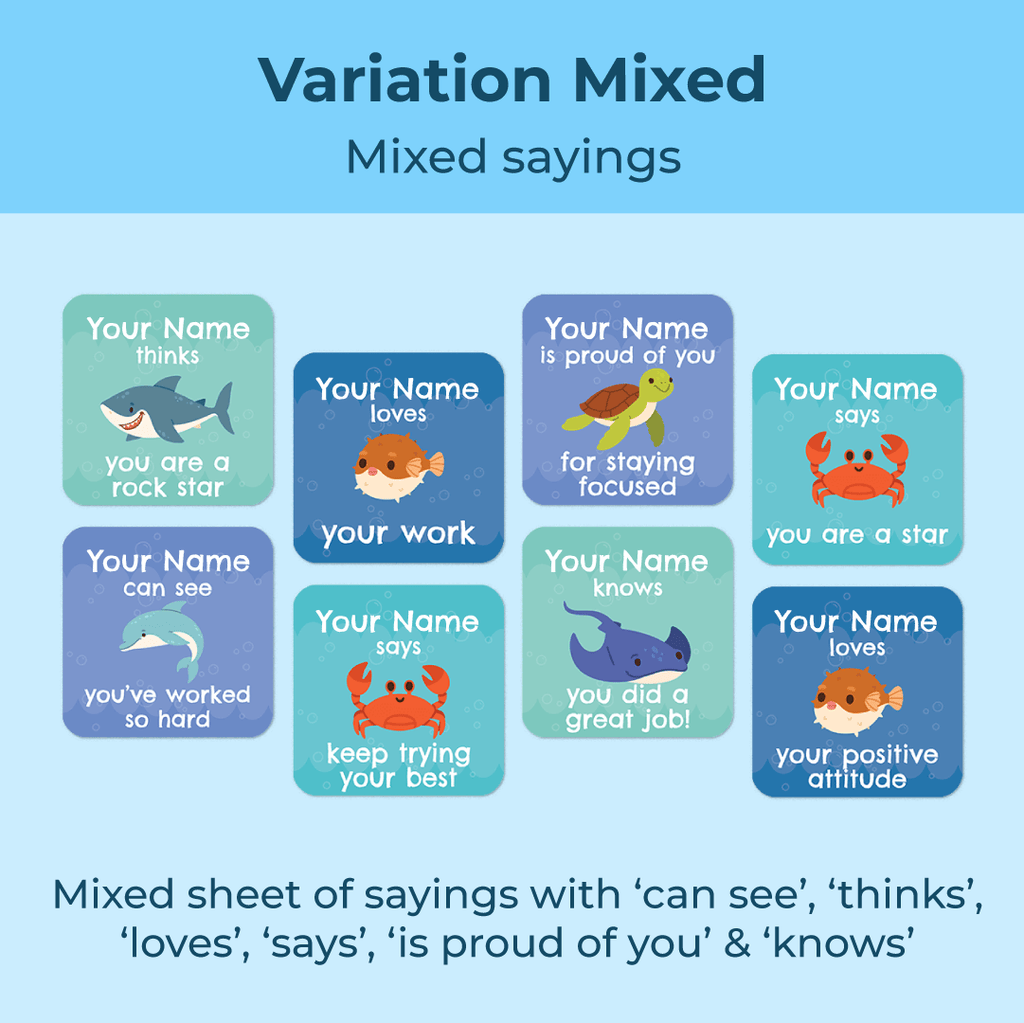 Personalised Under the Sea Merit Stickers