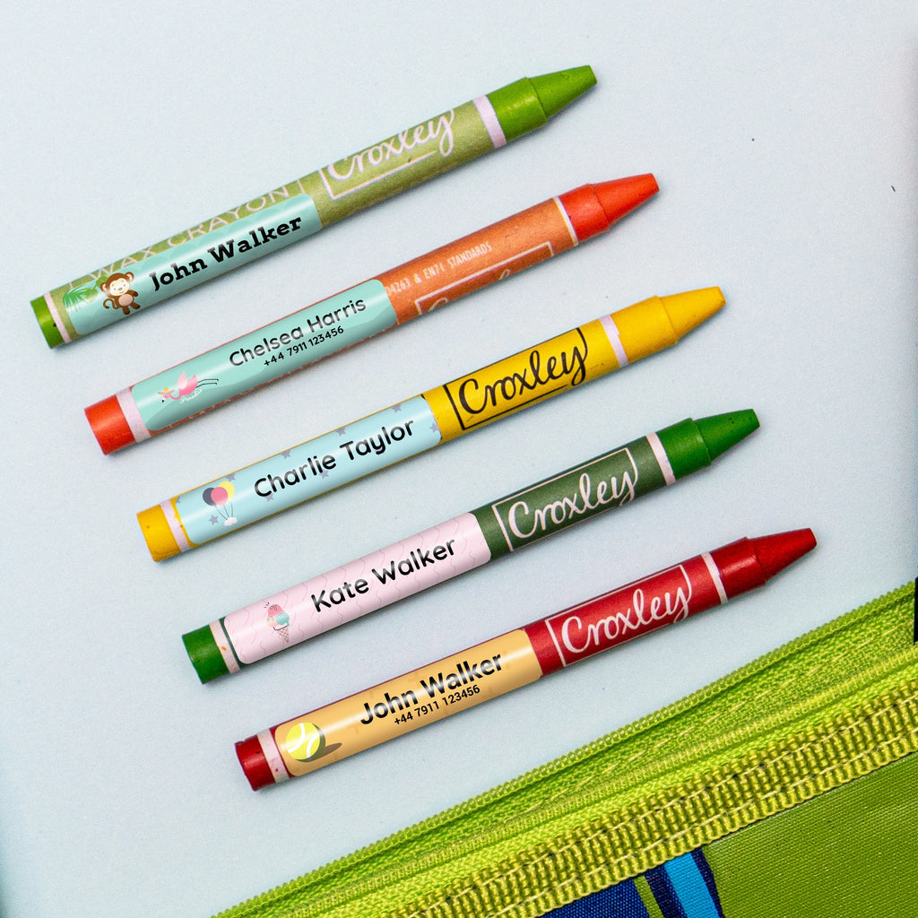 waterproof multi purpose name labels on pens in colour unicorns theme