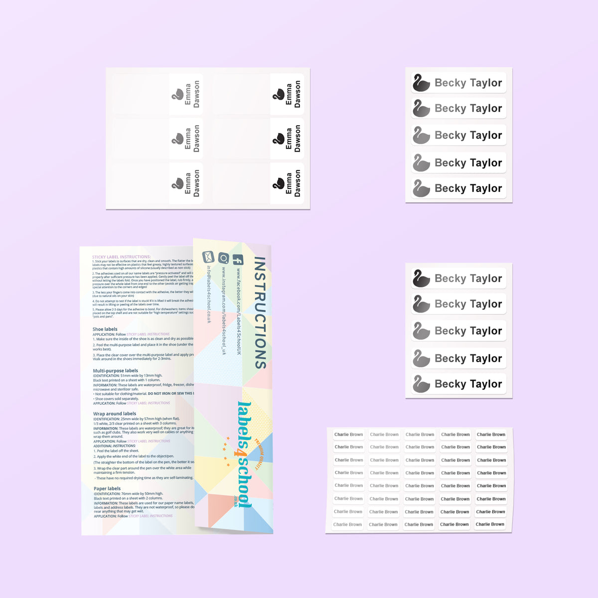 Mini White Labels Mini Name Label Pack | 144 Personalised Labels | UK School Essentials ...
